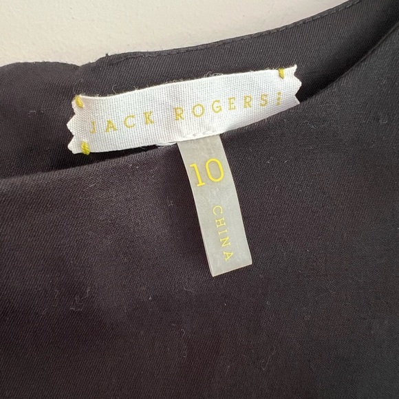 Jack Rogers Sleeveless Black Cotton Sheath Dress with Front Pocket, size 10 - Picture 4 of 8